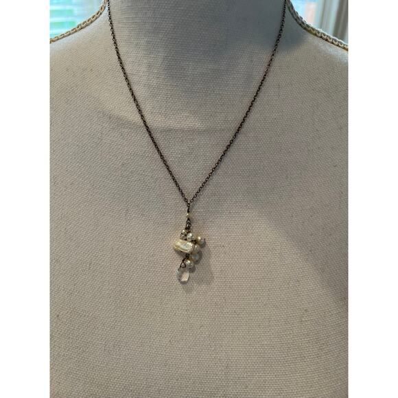 Sarah Cornwell Sterling Silver Freshwater Pearl Cluster Drop Necklace - Picture 3 of 4